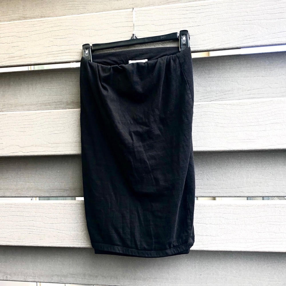 Lush Black Midi Bodycon Pencil Skirt